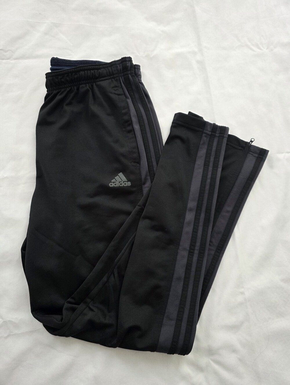 Adidas Primegreen Track Pant Black with Contrasting Grey w/ 3 Black Stripes